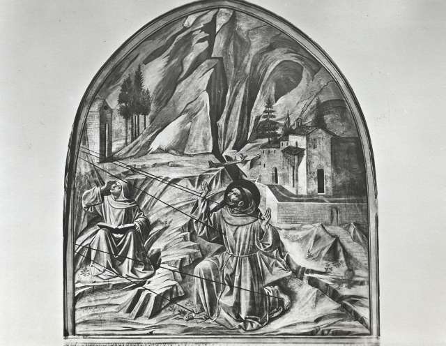 Alinari, Fratelli — Montefalco. Chiesa di S. Francesco. S. Francesco riceve le stimmate (Benozzo Gozzoli) — insieme